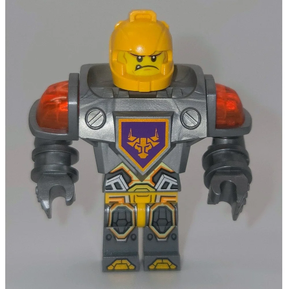 LEGO Nexo Knights Axl Minifigure Small Silver Orange Excellent